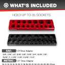 EACELIY 1/2" Magnetic Socket Organizer Set, 2-Piece SAE & Metric Socket Holder Kit,Tools tray holds 35 Deep and Shallow 1/2" Sockets, Attaches to Steel Box/Tool Cart (Sockets not Included)