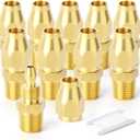 GASHER 5PCS Brass Pneumatic Replacement Fitting, Reusable Hose End Repair Fitting 1/4" BarbSuitable for 1/4" ID5/16" OD air hose) x 1/4" NPT Rigid