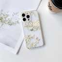 NITITOP Compatible with iPhone 14 Pro Case Clear Cute Cherry Blossom Floral Flowers Pattern for Girls Women Soft TPU Transparent Shockproof Protective Phone Cover - White