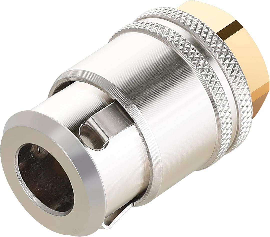Hromee Lock On Air Chuck for Large Bore Valve, Heavy Duty Closed Flow Tire Chuck, 1/4" FNPT for Tire Inflator and 12V1 Stem Quick Connector