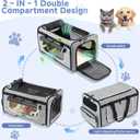 Pet Carrier with Wheels for Cats and Dogs, Pet Bag with Detachable Wheels & Washable Plush Pad, Escape-Proof Zipper & Shoulder Strap, Portable Carrier for Outdoor and Car Travel(Max. 40 lbs)