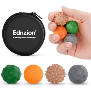 Fidget Toys Adults  4PCS Magnetic Silicone Stress Balls for Anxiety, Focus & ADHD Relief, Textured Sensory Desk Gadgets, Stocking Stuffers or White Elephant Gifts for Men Women Teens (Earth Tone)