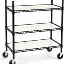 3 Tier Metal Shelving Unit with Wheels, Heavy Duty Garage Storage Shelves