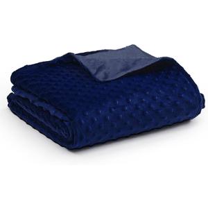 YnM Fuzzy Duvet Cover for Weighted Blankets (Navy Blue, 60''x80'')
