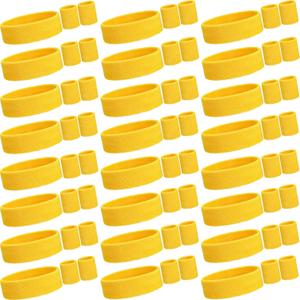 Neon Sweatbands Set for Women Sports Headband Wristband Set Cotton Terry Basketball Tennis Sweat Band Wristband for Men 80s 90s Costumes Cosplay Glow Party