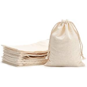 Tendwarm 20 Pieces 8x10 Inches Cotton Drawstring Bags Reusable Muslin Sachet Bag for Party Wedding Storage Home Supplies