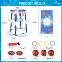 Pool Basketball Hoop, 3-in-1 Floating Basketball Hoop & Football Ring Games with 5 Balls 12 Rings and Pump, Outdoor Family Party Water Swimming Pool Basketball Toys for Kids Ages 4-8 8-12