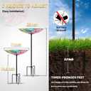 MUMTOP Glass Bird Baths for Outdoors-Outdoor Bird Bath Bowl - Butterfly and Flower Birdbaths Yard Stake, Bird Feeders for Outside, Garden, Patio, Lawn Decor