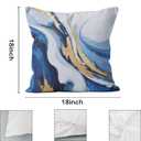 Modern Abstract Blue and Gold Pillow Covers 18x18, Modern Abstract Blue and Gold Decorative Throw Pillow Covers for Couch Bed Home Living Room Bedroom Decor, Set of 2