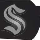 Seattle Kraken Black Metal Hitch Cover with Metal Chrome 3D Emblem