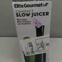 Elite Gourmet EJX600 Mini Compact Small Space-Saving Masticating Slow Juicer Cold Press Juice Extractor, Nutrient and Vitamin Dense, BPA-Free Tritan, Easy to Clean, 16 oz Juice Cup, Charcoal Grey