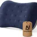 Inflatable Camping Pillow - Ultralight Compact Air Pillow for Travel, Backpacking & Hiking - Ergonomic Neck & Lumbar Support - Portable Inflatable Pillow with Removable Washable Cover , Gray