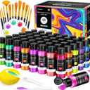 64 PCS Iridescent Acrylic Paint Set with 12 Brushes, 2 Knives & Palette, 48 Colors (2oz/60ml) Art Craft Paint for Adults Artists Beginners, Canvas Ceramic Rocks Wood Painting Kit Art Supplies
