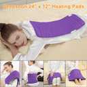 Deepsoon Heating Pad,Electric Heating Pads for Back,Neck,Moist Heating Pad for Abdomen Shoulder Knee Legs,Dry/Moist Heat&Auto Shut Off,Mother's Day Birthday for Men and Women,Dark Purple,24x12 Inch