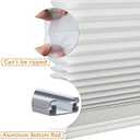 Persilux Light Filtering Cordless Cellular Shades 1.5" Cellular Blinds for Windows, Office, and Sliding Glass Doors, White, 27" W x 48" H