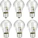 6-Pack 78796&043168787963 Halogen Light Bulbs, 43W A19 E26 Base 120V, 60W Equivalent, Replacement Bulbs for Table Lamps & Enclosed Fixtures