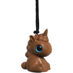 Cute Unicorn Car Rearview Mirror Hanging Ornament, Wooden Cool Vehicle Interior Accessories, TAICHODEER Hanging Decoration, Backpack Charm, Exquisite Pendant, Great Gift
