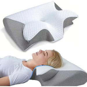 Airway Pro Sleep Apnea Pillow, Airway Pro Cervical Pillow, Premium Memory Foam Pillows for Neck Pain Relief, Neck Support Ergonomic Pillows Side Sleeper Pillow, for Side, Back, Stomach Sleepers
