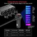 Cigarette Lighter Splitter 216W 4 Socket Car Cigarette Lighter Adapter Heavy Duty Truck Car USB Charger Multi Port USB C 12V/24V Independent Switches & Dust Cover & Waterproof for Car Devices