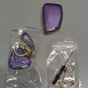 5 Button Key Fob Cover with Diamond, Compatible with GMC Yukon Denali Sierra 2021-2025~, Fit for Chevy Silverado Suburban Tahoe Buick, Sparkling TPU Key Case and Bling Heart for Women (Purple)