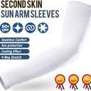 GOUNOD Arm Sleeves for Men Women,Compression Sleeves to Cover Arms for Men Working,Sun Sleeves for Men UV Protection (White)