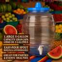 5 Gallon Jug with Spout-Mexican Vitrolero Tapadera Aguas Frescas-Water Juice Beverage Dispenser- 20 L Clear Container-BPA Free Food Grade Plastic (Top Color Will Vary)