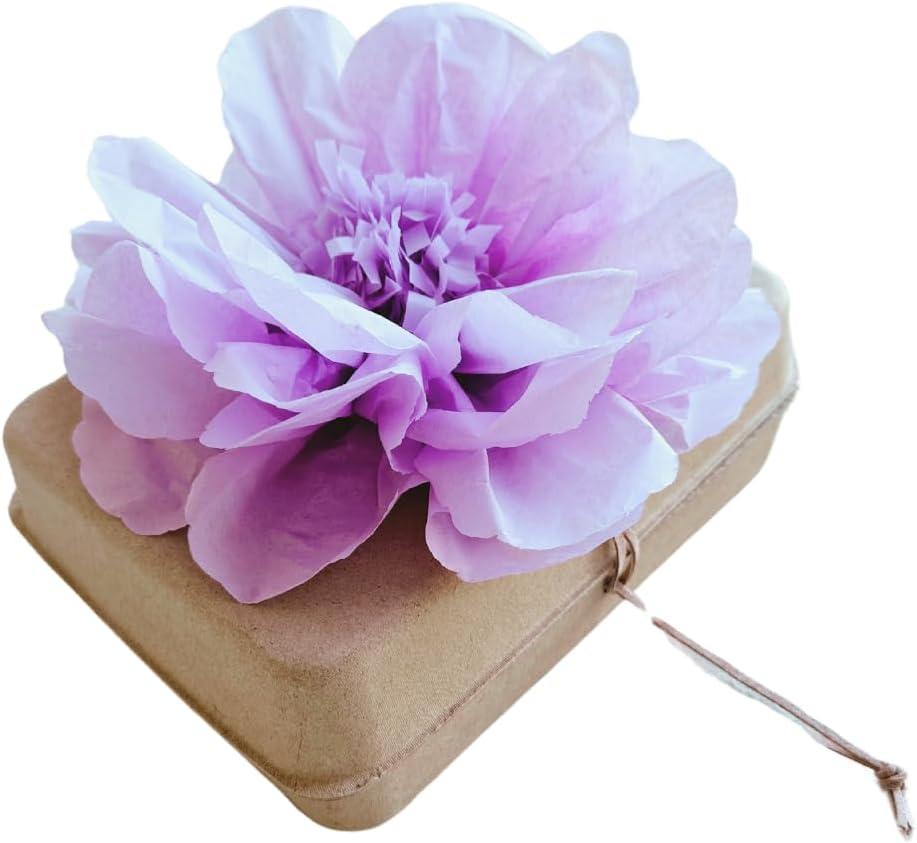 Biodegradable Urn for Water and Ground Burial Lilac Tissue Paper Flower (Large - Adult)