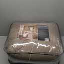Madison Park Essentials Room in a Bag Faux Silk Comforter Set - Luxe Diamond Tufting All Season Bedding, Matching Curtains, Decorative Pillows, Taupe Queen(90"x90") 24 Piece