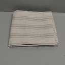 jinchan Gray Striped Linen Kitchen Curtains 24 Inch Cafe Tier Curtains Balanced Stripe Farmhouse Small Drapes for Bathroom Laundry Over Sink Half Window Light Filtering 2 Panels Grey on Linen