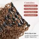 LONAI Black Hair Extension,9PCS 22" Curly Clip in Hair Extensions LN002 Long Soft Thick Synthetic Hairpieces for Women-Auburn Chestnut brown