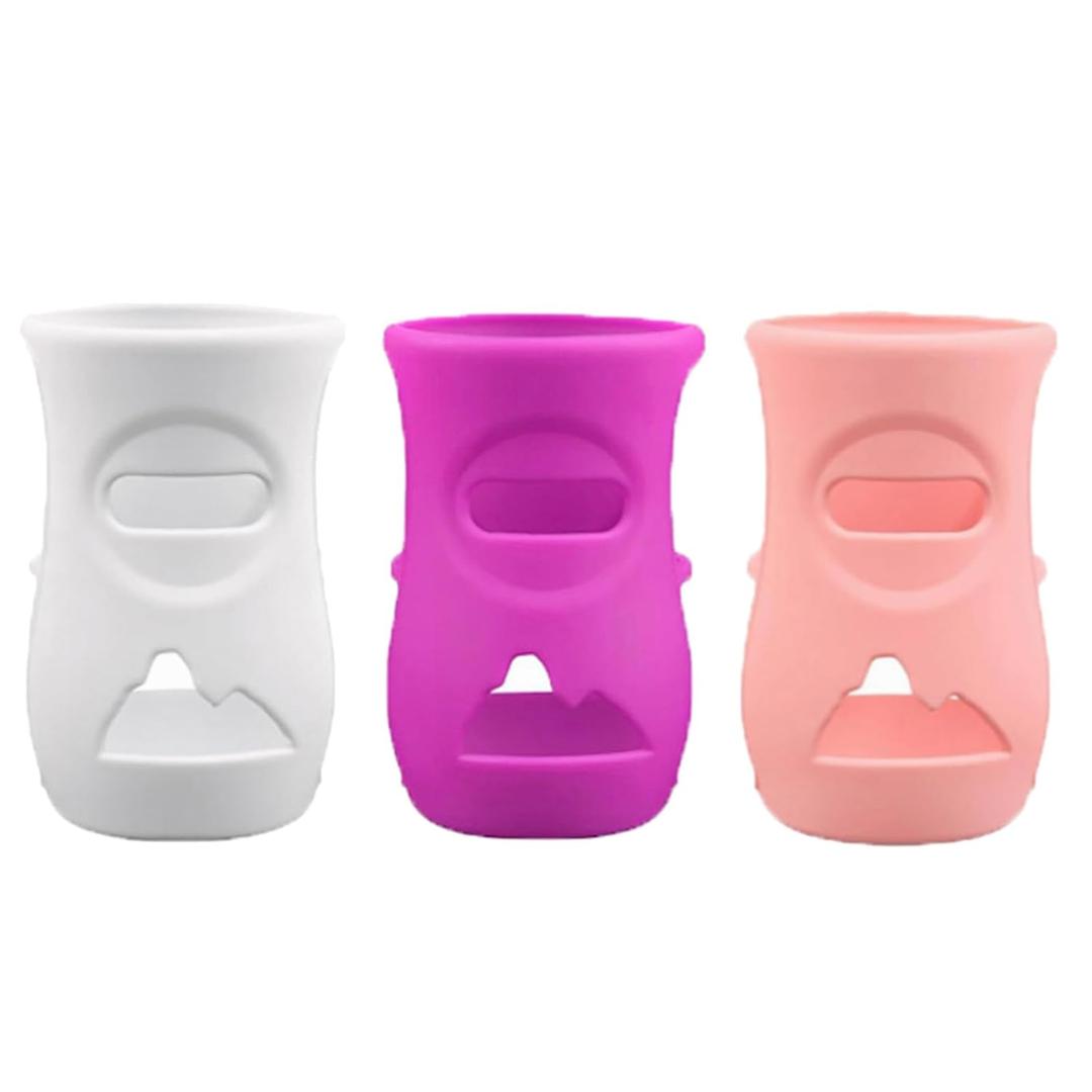Set of 3pcs/1pc Protective Silicone Covers for Glass Bottles Shatter Proof Holder Case Sleeve 120/240ml