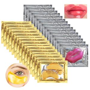 15 Pairs Gold Eye Mask and 15 Pcs Collagen Crystal Lip Mask, Under Eye Patches and Lip Pads,Collagen Crystal Mask Set for Moisturizing, Reducing Fine Lines & Dark Circles for Valentines Day Gifts