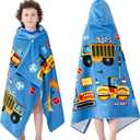 Kids Bath Towels, Kids Towel Girls Boys Hooded Beach,Bathroom,Pool Swim Towels 30  50 INCH Large Size Ultra Absorbent Cute Cartoon Animal Full Vitality 100% Cotton Wearable Wrap for Child