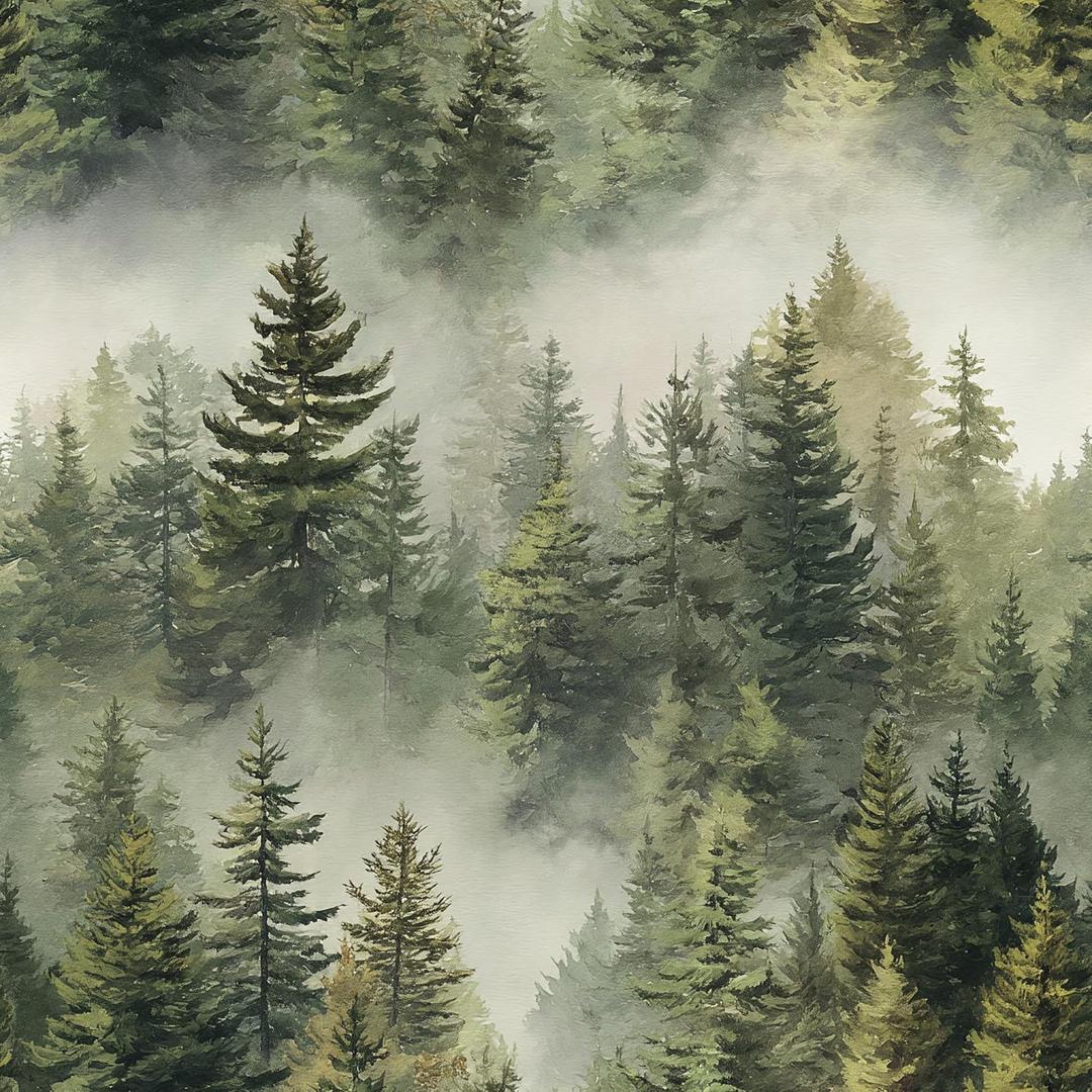 Forest Style Removable Self-Adhesive Wallpaper for Bedroom & Living Room Decor 17.7×118 Inch,Waterproof Wall Covering for Accent Walls, Apartment, Nursery