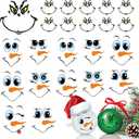 10 x 27 Pcs Christmas Face Eyes Stickers for Crafts Rub on Transfers Large 5 Inch Small 3 Inch Vinyl Snowman Faces Decals for Ornaments Glass Drinking Cups Wood Decorations Balls Party Supplies (face27)