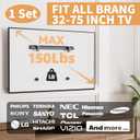Studless TV Wall Mount, No Drill Drywall TV Bracket Hanger for 32-75 inch Flat Screen TVs, No Anchors, No Stud, Heavy Duty, Renter Friendly, Easy Install with All Hardware Included