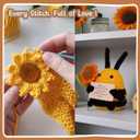 Handmade Crochet Emotional Support Bee with Flower Doll with Inspirational Card - Cute Knitted Positivity Gift for Women, Friends, Kids, Coworkers Unique Office Desk Decoration, Birthday, Christmas