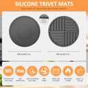 Silicone Trivet Mats 6 Pack Trivets for Hot Dishes Hot Pads for Kitchen, Trivets for Hot Pots and Pans,Heat-Resistant Non-Slip Dinner Plate Mat (Gray)