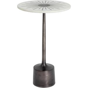 Creative Co-Op Luxe Aluminum and Marble Martini Table, Black