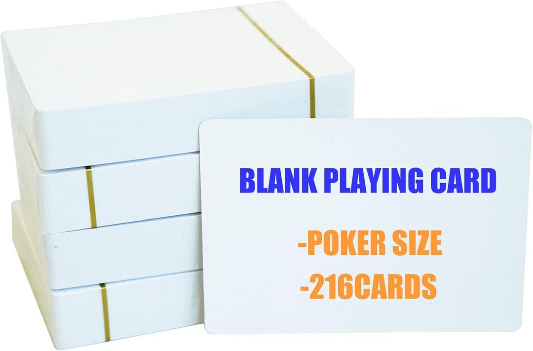 SEETOOOGAMES Blank Playing Cards to Write on - 216pcs Poker Size Game Cards