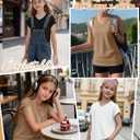 3 Pack Girls Cap Sleeve Tops | Short Sleeve, V Neck, Loose Fit, Summer Shirts, Basic Kids Tees, Girls Clothes, 5-14Y