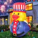 Leyndo 5 ft Patriotic Inflatable Duck 250th Anniversary 4th of July Inflatables Duck Outdoor Decoration for Independence Day Memorial Day Lighted Blow up 4th of July Decor for Parade Yard Lawn(1 Set)