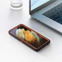 Case for Galaxy S21 Ultra, Heavy-Duty Tough Rugged Shockproof Drop Protective Cover Cases for Samsung Galaxy S21 Ultra, Black+Orange