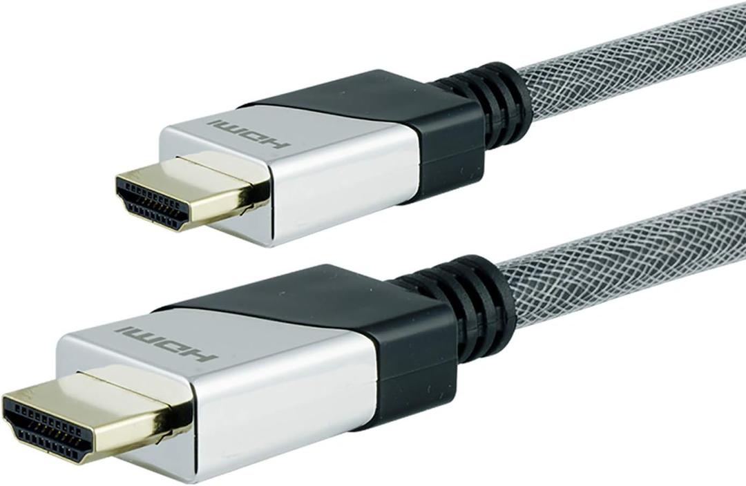GE HDMI Cable, 4 Feet, Full HD 1080p 4K 60Hz, HDMI 2.0, 18 Gbps, with Ethernet, High Dynamic Range, for HD Smart TV, PS4, PS5, Xbox X, Blu-ray, Streaming Devices, Durable Braided Cable, 35531