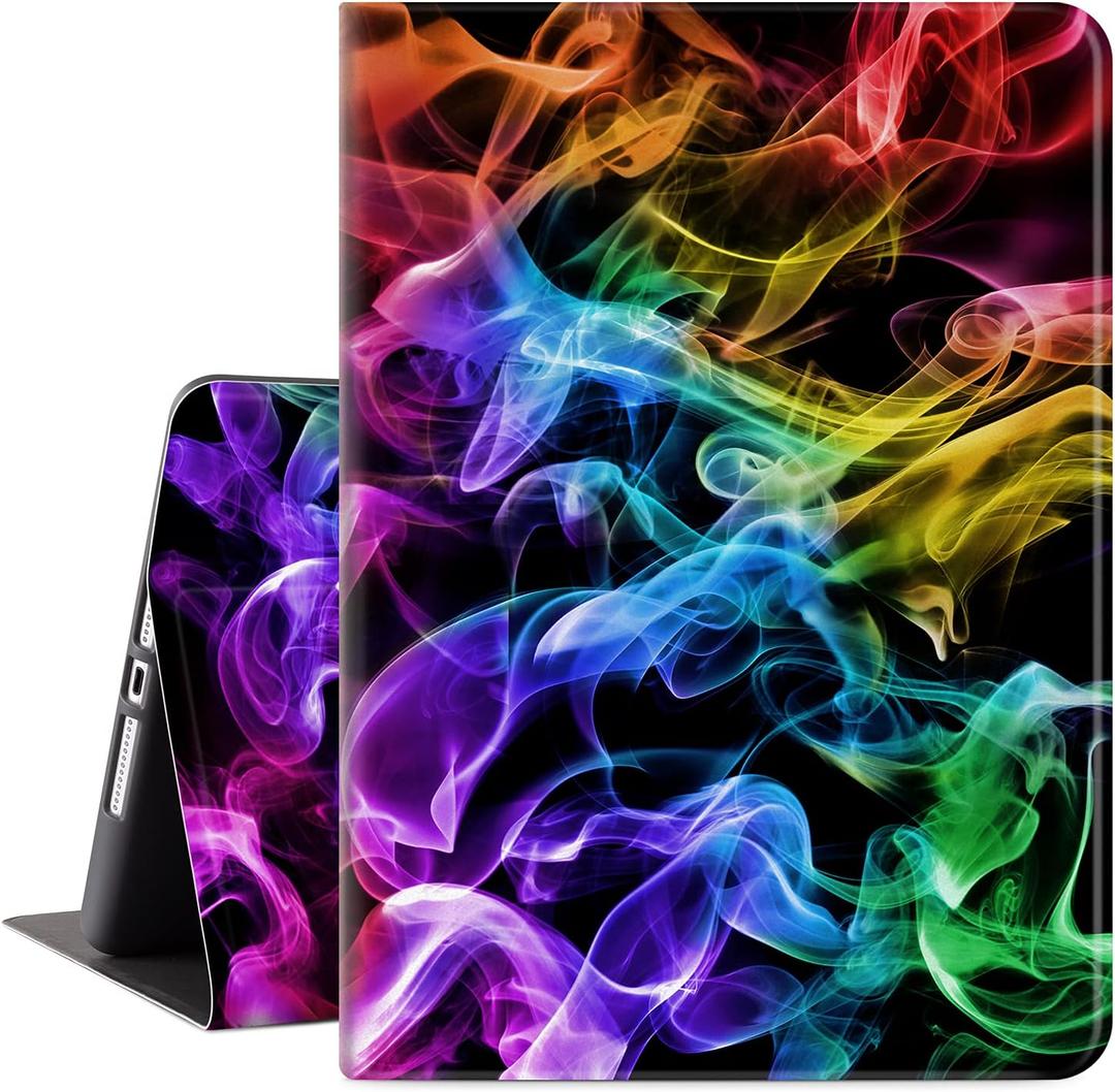 Vimorco Slim Case for iPad 9th 8th 7th Generation 10.2 Inch 2021 2020 2019, for iPad 10.2 Case Hybrid Shockproof Protective Cover for iPad 7/8/9 Gen Adjustable Stand Auto Wake/Sleep, Colorful Smoke