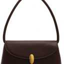 Retro Shoulder Bag for Women, Leather Small Tote Handbag Hobo Cute Clutch Shoulder Purse, Vantage Design (Espresso)