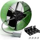 Criditpid 15" Gable Mount Vent Attic Fan for Gable, Home, Shed, Garage, Portable Building, Exhaust Ventilation Fan with Adjustable Thermostat 1650CFM, 1075RPM, 3.4A, 2500 Sq.Ft Coverage Area, Green.