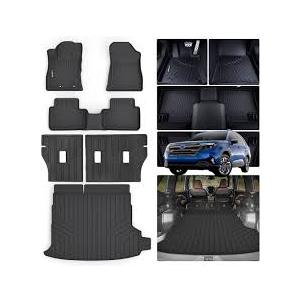 HAFIDI Car Floor Mats & Cargo Liner for Forester 2025 2026 (Not Fit Hybrid & Wilderness) with Backrest Mat Full Set All Weather Floor Liners Accessories, Black(Cargo Area Without Audio System)