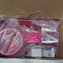 12 in 1 Hot Pink Desk Organizers and Accessories Set, Gifts for Coworkers Women, Office Supplies Stapler Pen Holder Tape Holder Staples Scissors Ruler Staple Remover, Pink