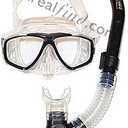 Cobra Dry Snorkel and Comfort 2 Lens Scuba and Snorkeling Mask Combo/Set Dive Diving Diver (Black)
